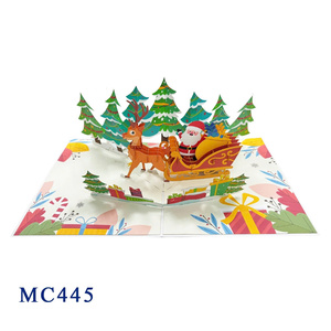 Best Seller <b>Handmade</b> Santa Christmas in the Forest Pop Card Custom Design <b>Paper</b> Crafts Gifts Top Trending Laser Cut Viet-craft - Product Image 1