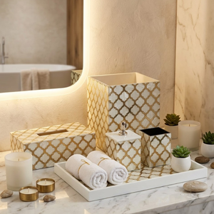 Luxury Glass Bathroom Accessories Set Premium Transparent <b>Soap</b> Dispenser Toothbrush <b>Holder</b> Tumbler <b>Soap</b> <b>Dish</b> Modern Washroom - Product Image 1