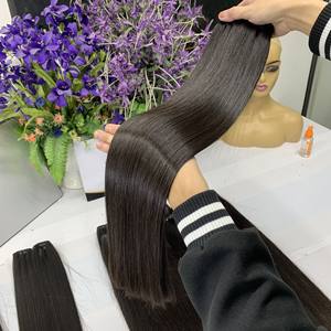 Extensions de cheveux humains vierges crus authentiques de qualité pure 100% Satisfaction Vietnam trame couleur noire naturelle Super Double dessiné - Product Image 2