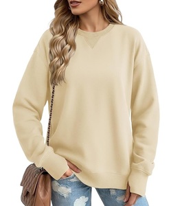 Sudadera de Algodón para Mujer, Diseño Nuevo, de Lujo, Manga Larga, Cuello Redondo, Hombros Caídos, Sólida, Cómoda, Talla Grande, de Bangladesh - Product Image 3