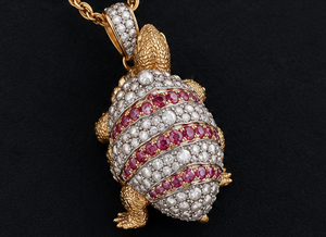 Colgante de Tortuga Chapado en Oro con Diamantes de Imitación, Amuleto de Concha, Joyería Animal, Regalo - Product Image 4