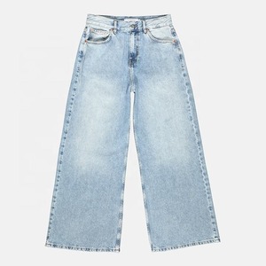 Jeans de Mezclilla de Cintura Alta y Pierna Recta en Azul Claro, de Alta Calidad y Gran Venta, para Mujer, Casuales de Invierno, de Algodón - Product Image 4