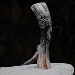 Support pour corne à boire viking grande taille, entièrement fait main, écologique, style animalier, design naturel, accepte logo personnalisé, haute qualité - Product Image 5