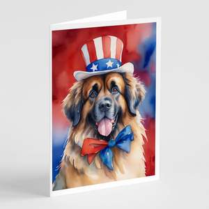 Leonberger Patriotic American Lunatique A7 Cartes de Vœux Lot de 8 Cartes de Note Vierges avec Enveloppes Taille 5x7 - Product Image 1