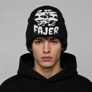 Gorro Fajer Negro de Acrílico para Invierno, Impresión por Sublimación, Estilo Urbano, Unisex para Adultos, 56-58CM - Product Image 5