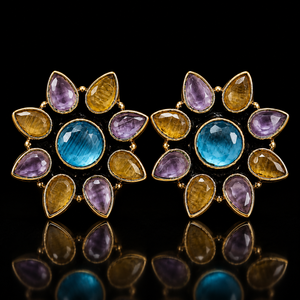Wholesale Supplier Antique Silver Finish Gold Plated Bohemian Shell <b>Stud</b> <b>Earrings</b> Bezel Setting Jewelry for Women Direct Supply - Product Image 5