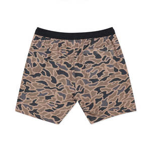 Men's Solid 100% Cotton Double <b>Layer</b> Quick Dry Eco-Friendly Canvas 7 Inch Stretchable Breathable <b>Mid</b> Waist Drawstring Shorts - Product Image 4