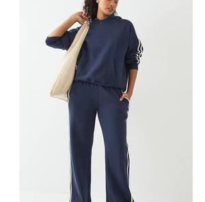 Conjunto Deportivo de 2 Piezas para Mujer, Colección Invierno 2026, OEM, Personalizado, para Entrenamiento de Fútbol, Jogging, con Franja Lateral de Felpa Francesa - Product Image 5