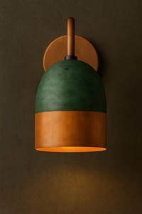 Brass Outdoor Sconce Light Removable Art Deco Wall Decor with Oxidized Green Patina Finish for Retirement and Diwali - Product Image 4