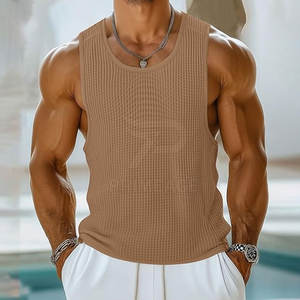 Camiseta sin Mangas de Color Sólido, Cómoda, con Logotipo Personalizado de Alta Calidad, Camiseta sin Mangas Transpirable de Algodón/Poliéster - Product Image 3