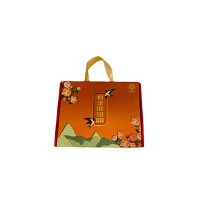 กล่องบรรจุภัณฑ์กระดาษแข็งแบบพับได้พร้อมที่จับริบบิ้นเคลือบเงาด้วยตัวเองด้วยกระดาษฟอยล์สีทองยูวีสำหรับปั๊มรังนก - Product Image 2