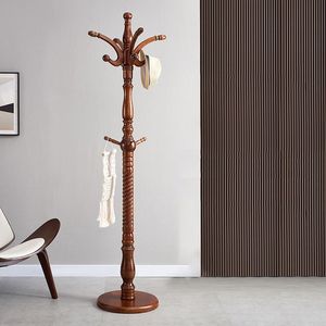 Classic Wooden Double Tier Adjustable Coat Rack <b>Standing</b> Non-Foldable Clothes <b>Hat</b> Bag Holder for Living Room Entryway Bedroom - Product Image 5