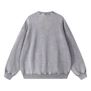 Sweat-shirt personnalisé 100 % coton pour homme, style vintage délavé à l'acide, col rond, impression personnalisée, grammage lourd 350 grammes - Product Image 6