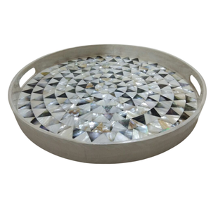Plateau de service en bois avec poignée, aspect unique, nacre, vente en gros directe d'usine, articles de cuisine pour la maison, plateau de service alimentaire - Product Image 1
