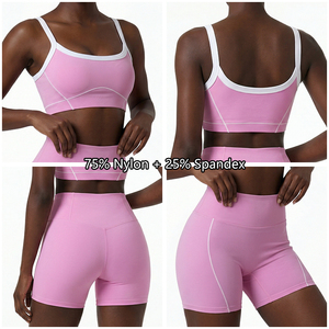 2026 New Design Yoga Set Bra and Shorts High Quality <b>Women</b> Gym Wear Custom Sports Wear Sports <b>Vest</b> Suit <b>for</b> Running Fitness - Product Image 4