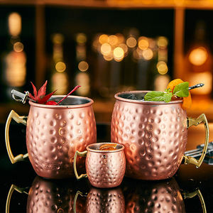 Taza Moscow Mule de Acero Inoxidable Martillado, Vaso de Cerveza de Metal Plateado, Vaso Aislado para Cócteles, Regalo para Bar o Fiesta - Product Image 4