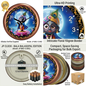 Reloj de Pared Infantil Personalizado con Diseño de Makhan Chor Krishna, Ideal para el Día de la Madre y Graduaciones - Product Image 2