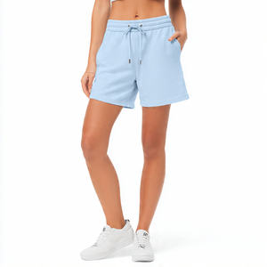 Pantalones cortos de forro polar de invierno 2026 para mujer, de cintura alta con cordón, pantalones cortos de chándal gruesos para mujer - Product Image 2