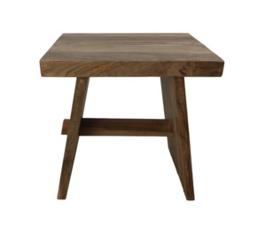 Mesita de Noche Rústica de Madera Hecha a Mano, Mueble de Dormitorio de Madera Maciza con Acabado Natural, Diseño Simple y Estructura Resistente - Product Image 3