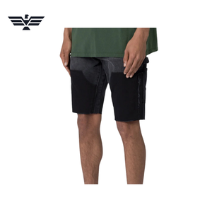 Custom Men's Straight-leg Mid Waist Ripped Knitted Denim <b>Shorts</b> Breathable Washable <b>Zippers</b> 100% Cotton 300g Summer Casual Wear - Product Image 5