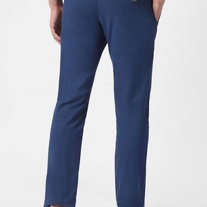 Pantalones Chinos de Moda de Cintura Alta, Calidad Premium, Ajustables, Color Azul Liso, Pantalones Chinos Deportivos de Sarga de Algodón - Product Image 4