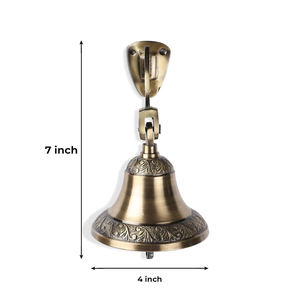 Modern Solid <b>Brass</b> Handmade Round Wall Hanging <b>Bell</b> Door <b>Bell</b> with Deep Ringing Sound Decorative Nautical Home Temple - Product Image 2