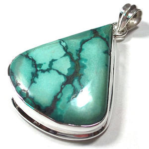Colgante azul natural Tíbet turquesa plata de ley pura diseño simple colgante joyería de moda colgantes encantos turquesa Espinosa - Product Image 4