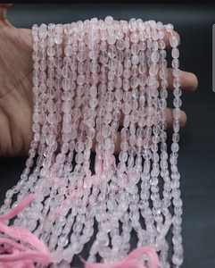 Perles ovales lisses et polies en quartz rose naturel, pierres précieuses roses pour la fabrication de bijoux, fournisseur en gros, vente en vrac, commerce B2B, exportation mondiale - Product Image 1