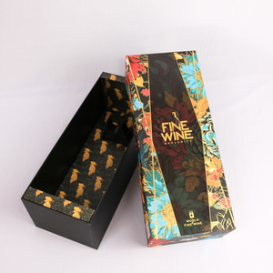 Caja de papel de vino de lujo con estructura rígida Laminación mate e impresión offset Marca personalizada Reciclable Suministro a granel sostenible - Product Image 1