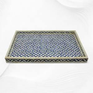 Plateau de service et de rangement hexagonal en os incrusté avec motif floral pour mariages et événements festifs – Nouveauté pour la table - Product Image 6