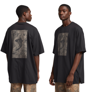 T-shirt à imprimé graphique surdimensionné pour homme, style vintage, coton, mode streetwear, manches courtes - Product Image 3