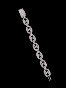 Moissanite Cuban Link <b>Bracelet</b> Pink Blue Gemstone Pave Chain <b>Bracelet</b> <b>Mens</b> Womens Luxury Hip Hop Fashion Jewelry Gift - Product Image 6