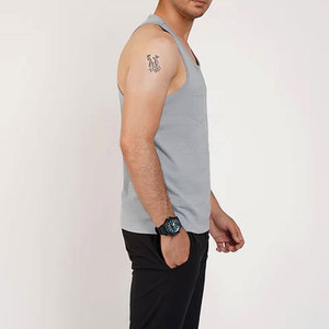Débardeur de sport pour homme, col rond, respirant, tricoté, décontracté, 100% coton, léger, durable, de haute qualité - Product Image 4