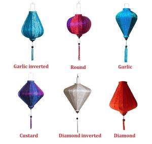 Farol de Bambú y Seda Vietnamita de Alta Calidad, 30-40cm, Decoración para Bodas, Farol Colgante de Seda de Hoi An, Vietnam - Product Image 1