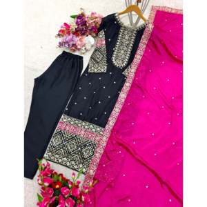 Conjunto Dupatta de Top para fiesta de trabajo con secuencia bordada elegante para mujer - Product Image 2