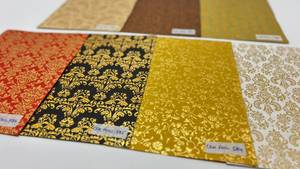 Premium Coated PVC Foil Printed <b>Handmade</b> <b>Papers</b> with Elegant Metallic Designs for Luxury Packaging Beverage Use Gift Wrap - Product Image 4