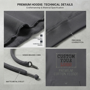 Custom pullover hoodies high quality <b>thick</b> <b>fleece</b> cotton hoodies for men and women in youth and adult sizes winter jacket - Product Image 6