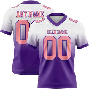 เสื้อฟุตบอลอเมริกันแบบกำหนดเอง คอวี แขนสั้น ผ้าตาข่ายพิมพ์ลายแบบ Sublimation โพลีเอสเตอร์ 100% ระบายอากาศได้ดี ซับเหงื่อด้านหน้า พร้อมชื่อทีม - Product Image 3