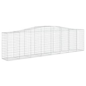 Cesta de gaviones arqueada en hierro galvanizado 157,5 "x 19,7" x 39,4 "/47,2" para suministros de jardín - Product Image 2