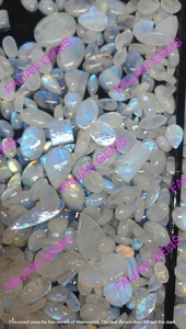 Lote Mixto de Gemas Sueltas de Piedra Lunar Arcoíris Multicolor Grado AAAA, Forma Ovalada Lisa, Varios Tamaños, Cabujón, Tercera Parte - Product Image 4