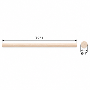 Chevilles en bois personnalisées de 72 pouces Tiges longues et durables Bâton solide pour présentoirs et décorations Goujons en bois Bâtons et tiges - Product Image 2