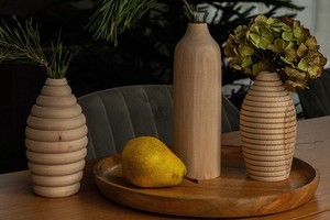 Pot de fleurs circulaire en bois moderne et élégant, écologique, pour la maison, le bureau, les espaces intérieurs, la pépinière, le jardin - Product Image 3