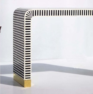 ILAHI's Bone Inlay <b>Table</b> Modern Design Agate Detailing <b>Storage</b> Portable Home Furniture - Product Image 3