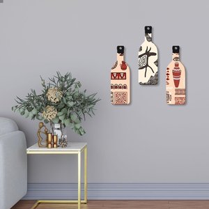 Décoration murale en bois style Warli africain – Artisanat bohème fait main pour la maison - Product Image 2