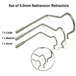 <b>Laparoscopic</b> Liver Retractor Nathanson Hooks Set 5mm Retractors German Stainless Steel Orthopedic CE Quality for Horse Surgical - Product Image 4