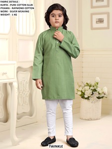 Ensemble Kurta Traditionnel Bandhani Little Maharaja en Coton Doux à Séchage Rapide pour Garçons, Longueur Ras du Sol, Idéal Mariages et Fêtes de Diwali, Toutes Saisons - Product Image 2