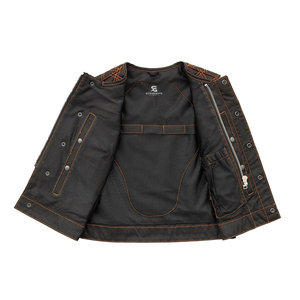 <b>Women</b> Leather Vest Vintage Motorcycle Biker <b>Waistcoat</b> Sleeveless Slim Fit V Neck Outerwear Stylish Windproof Casual Wear - Product Image 3