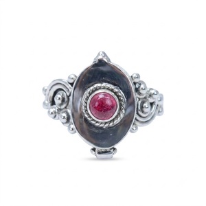 Natural Pink Tourmaline 925 Sterling Silver Gemstone Message Box Designer <b>Ring</b> Handmade Silver Jewelry Gift For Women - Product Image 1