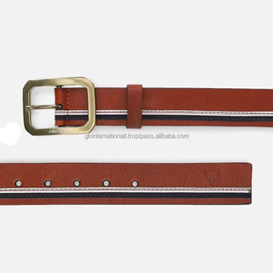 Nouvelle ceinture en cuir cousue colorée pour hommes, ceinture de pantalon en cuir de vachette première couche haut de gamme, mode décontractée et accessoires - Product Image 1