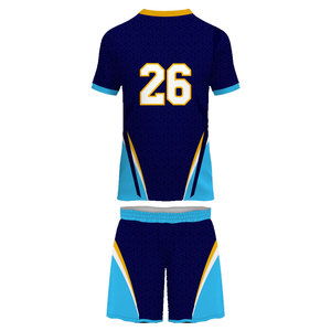 Conjunto Deportivo de Pickleball Azul Cian con Patrón Geométrico de Secado Rápido, Unisex para Adultos, Camiseta de Manga Corta con Cuello en V, Sublimación - Product Image 2